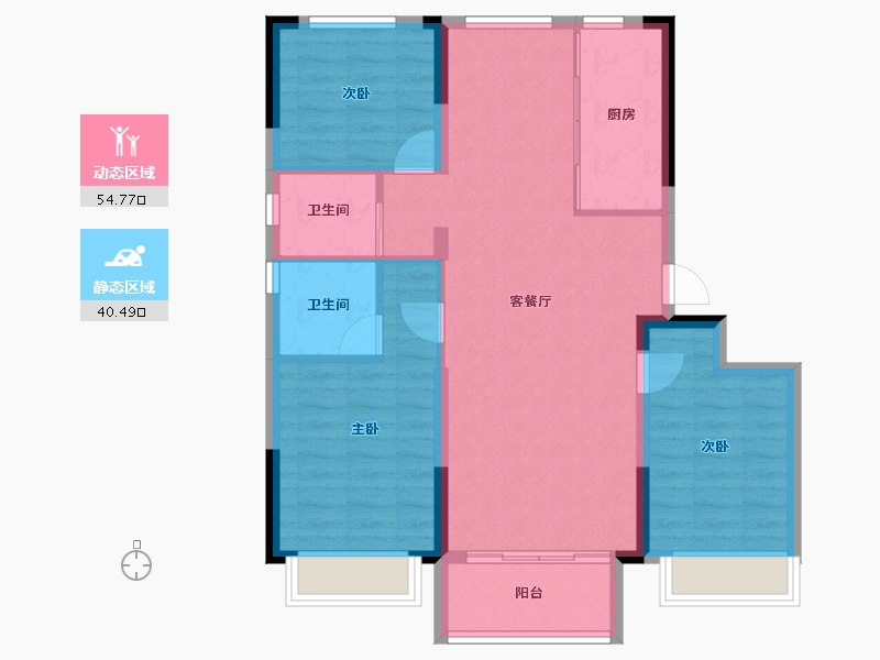 河北省-石家庄市-沧州碧桂园江山樾-86.03-户型库-动静分区