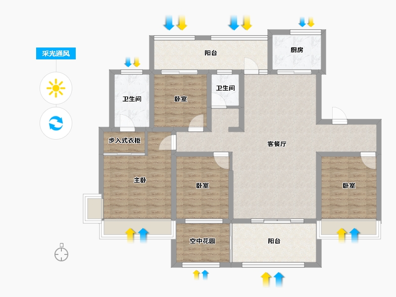 河南省-驻马店市-嘉和院子-122.79-户型库-采光通风