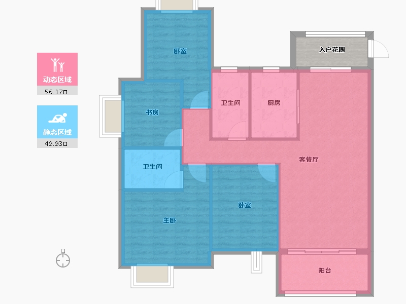 江西省-九江市-通源·柴桑郡-101.36-户型库-动静分区