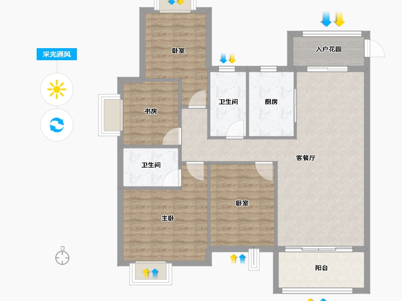 江西省-九江市-通源·柴桑郡-101.36-户型库-采光通风