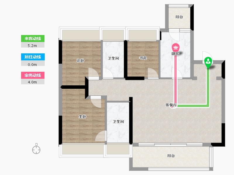 四川省-成都市-绿城诚园-109.00-户型库-动静线