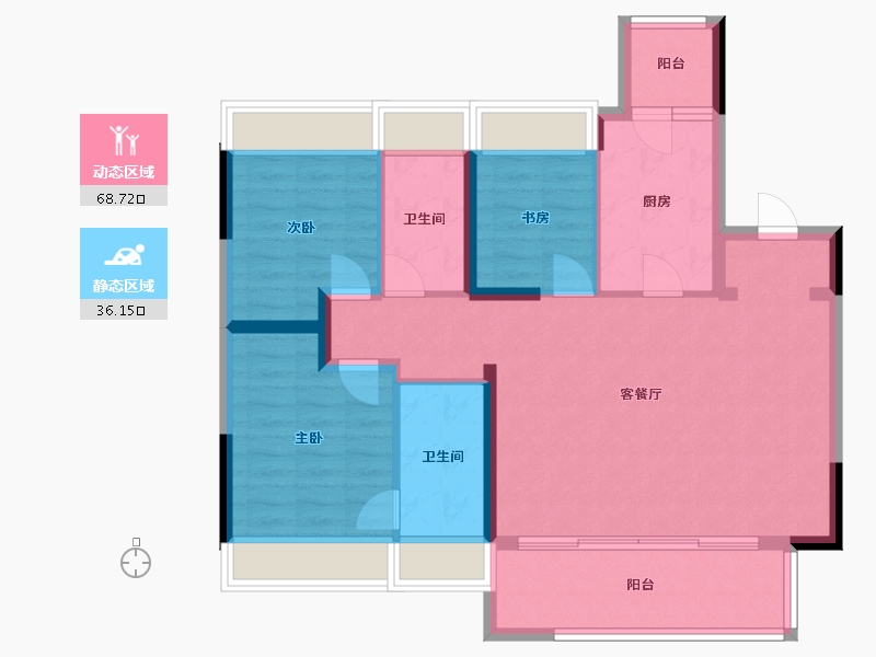 四川省-成都市-绿城诚园-109.00-户型库-动静分区