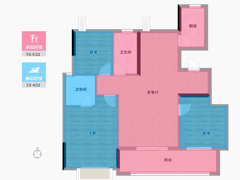 江西省-九江市-广隆·新松赣江铭著-86.18-户型库-动静分区