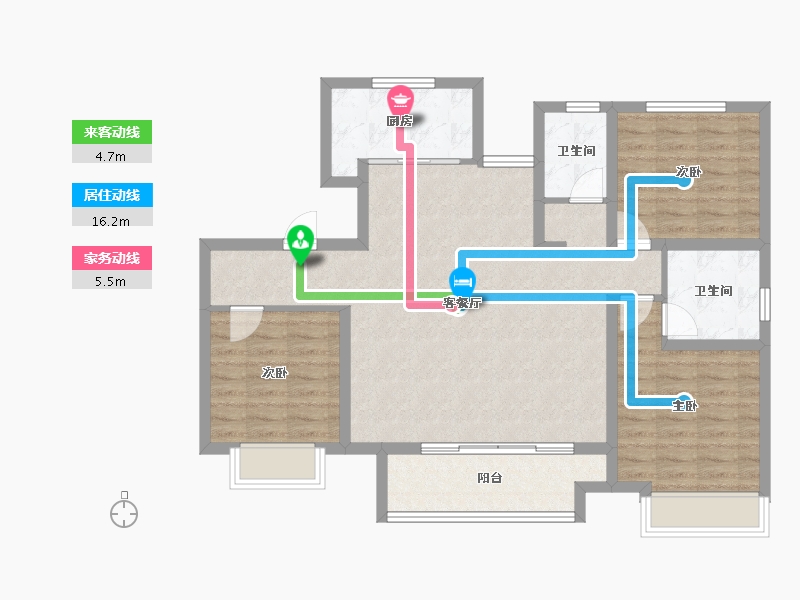 河北省-沧州市-宏宇海棠湾-97.35-户型库-动静线