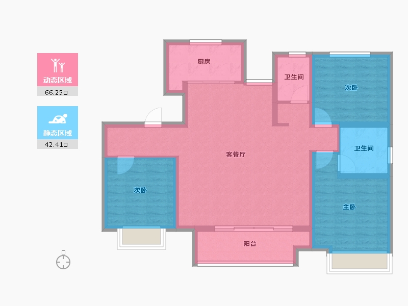 河北省-沧州市-宏宇海棠湾-97.35-户型库-动静分区