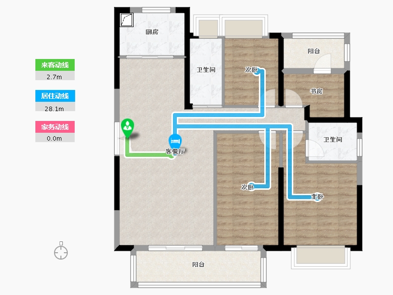 福建省-漳州市-西湖·正荣府-115.00-户型库-动静线