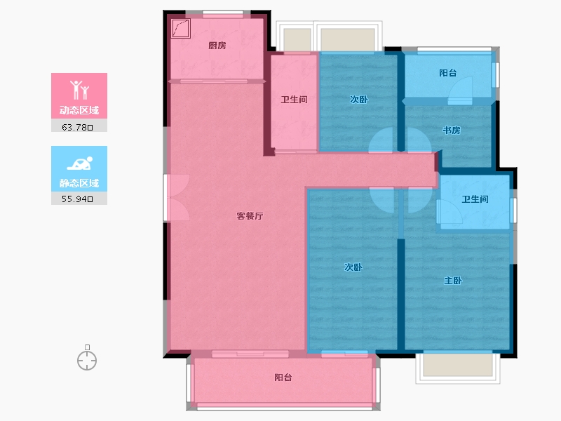 福建省-漳州市-西湖·正荣府-115.00-户型库-动静分区