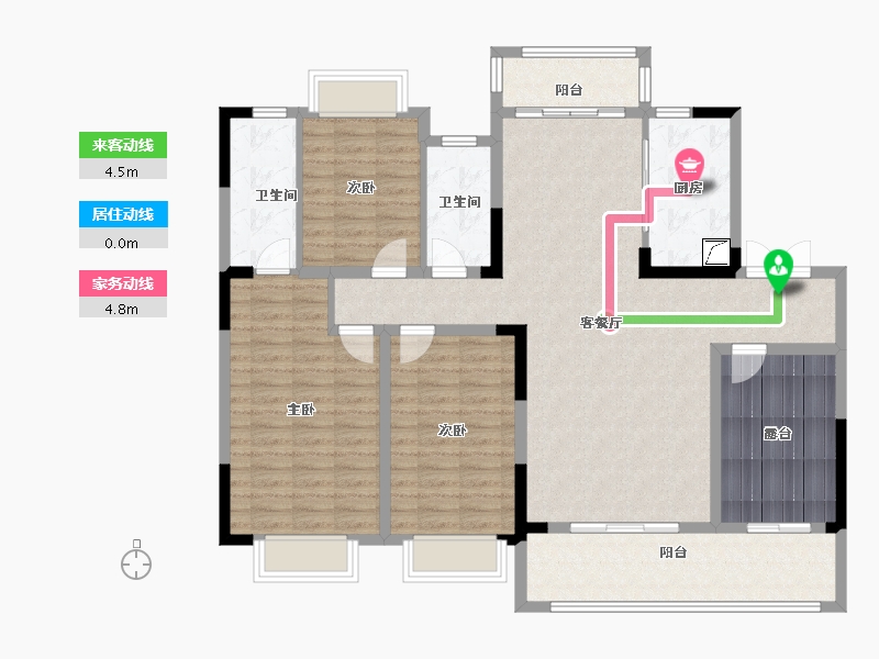 江西省-宜春市-新城·缘悦-130.56-户型库-动静线