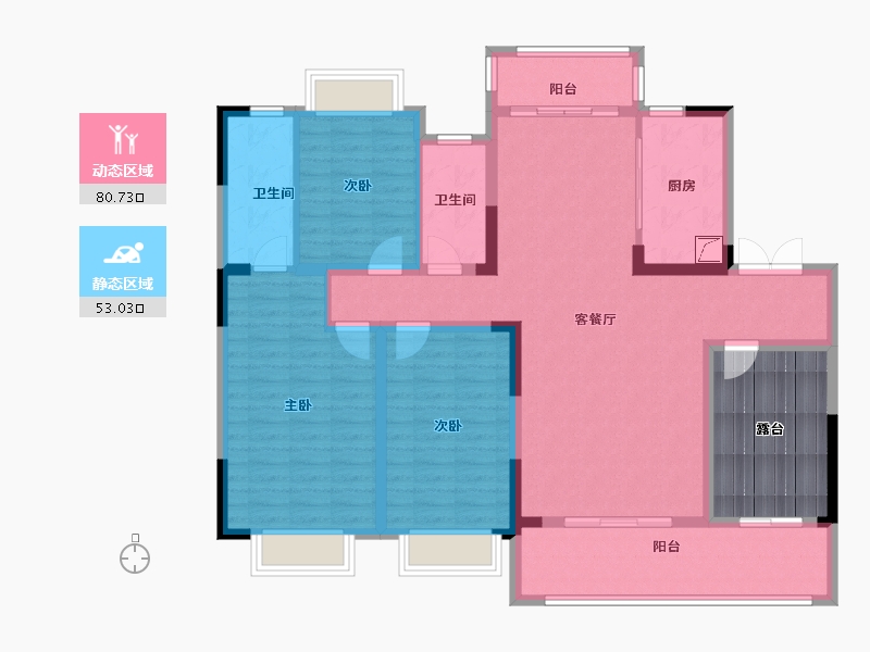 江西省-宜春市-新城·缘悦-130.56-户型库-动静分区