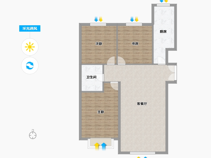 河北省-沧州市-御河新城-104.85-户型库-采光通风