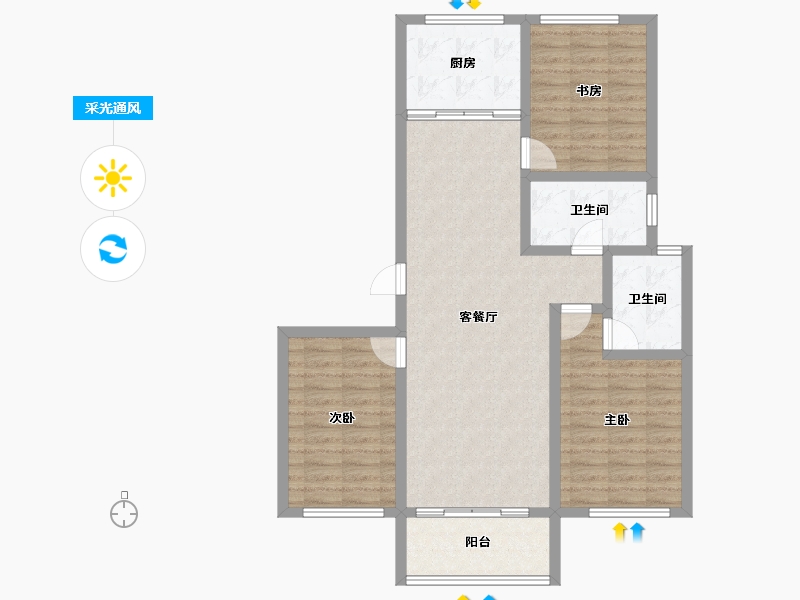 山东省-威海市-城投春和里-94.64-户型库-采光通风