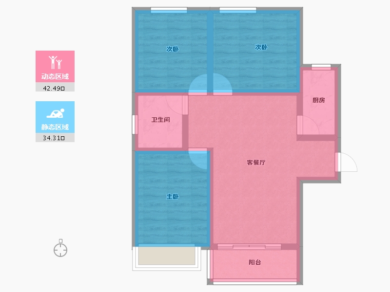 河北省-石家庄市-东胜·紫御名著-67.76-户型库-动静分区