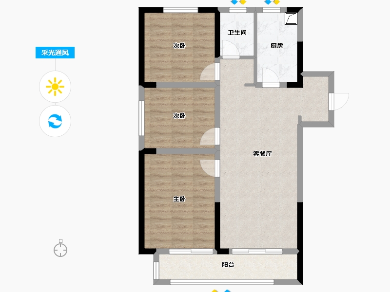 江西省-宜春市-华地·公元-79.92-户型库-采光通风