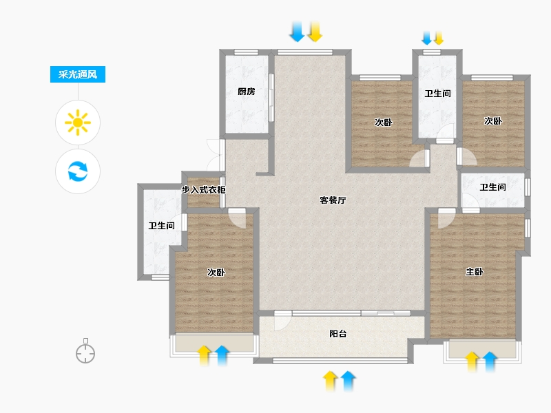 山东省-威海市-城投春和里-170.08-户型库-采光通风