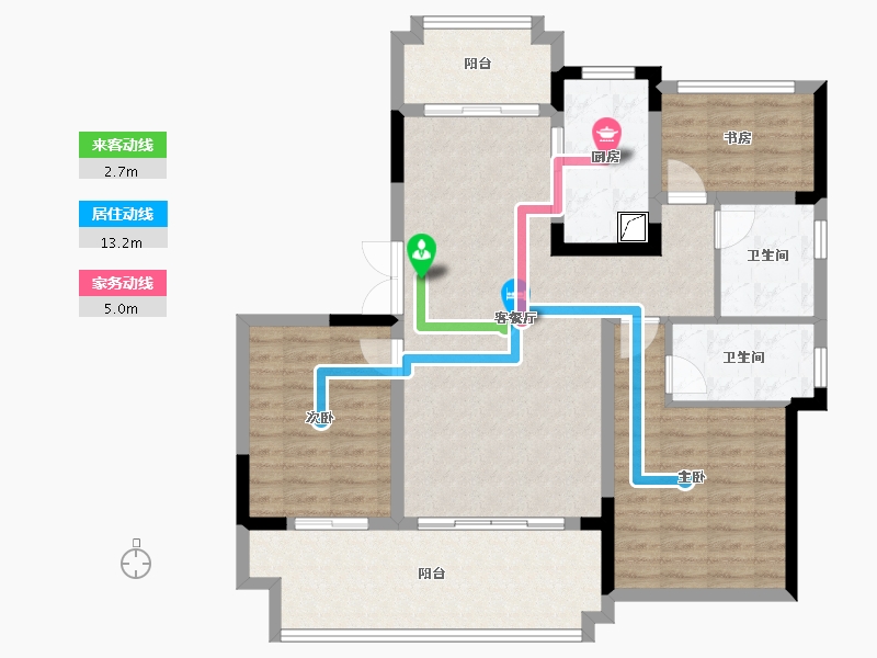 安徽省-六安市-振兴·江山赋-127.00-户型库-动静线