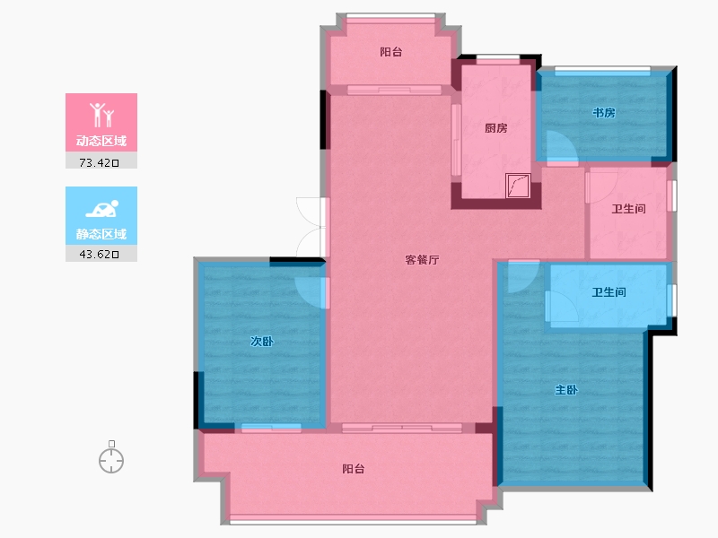 安徽省-六安市-振兴·江山赋-127.00-户型库-动静分区