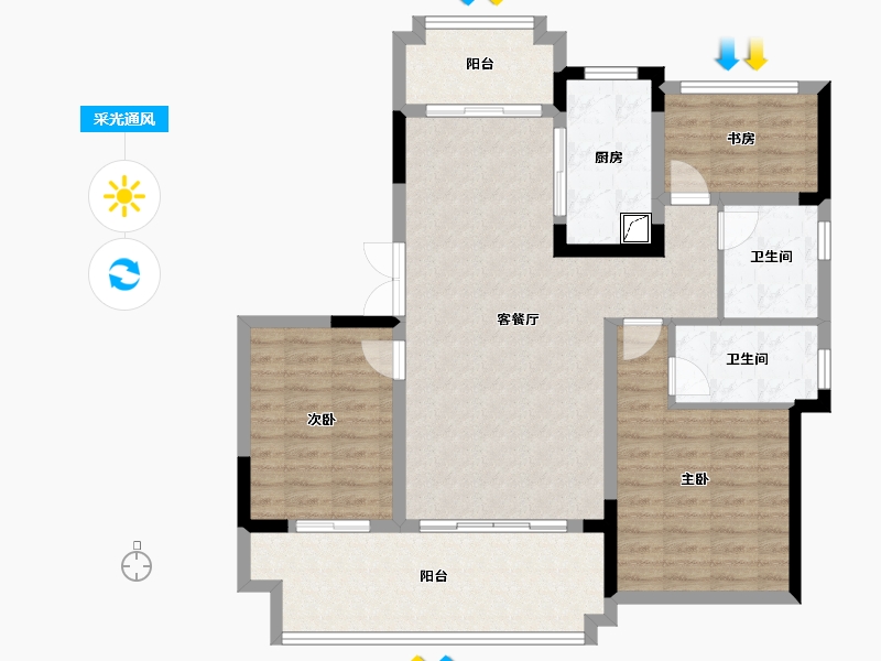 安徽省-六安市-振兴·江山赋-127.00-户型库-采光通风