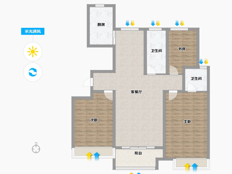 山东省-威海市-城投春和里-116.87-户型库-采光通风