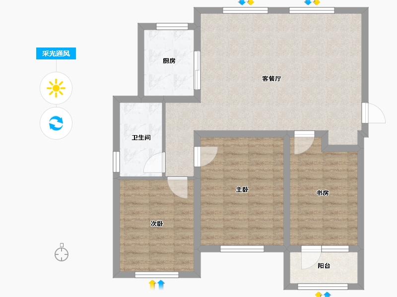 山东省-威海市-威高新城信和苑-81.44-户型库-采光通风