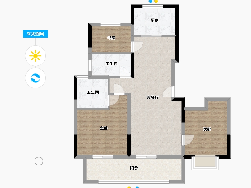 安徽省-亳州市-锦绣云庐-89.00-户型库-采光通风