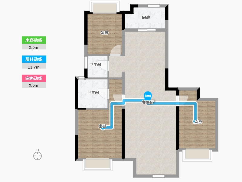 安徽省-淮北市-中房·翡翠岛-104.32-户型库-动静线