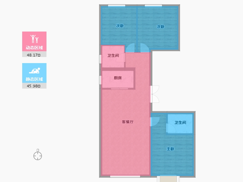 内蒙古自治区-包头市-方兴衛仕府-85.12-户型库-动静分区