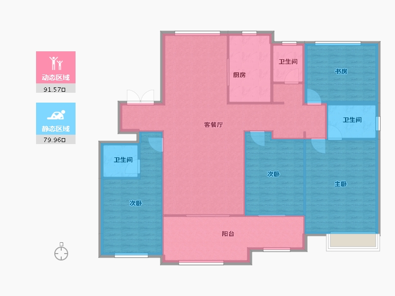 山东省-聊城市-精诚中央华府-158.40-户型库-动静分区