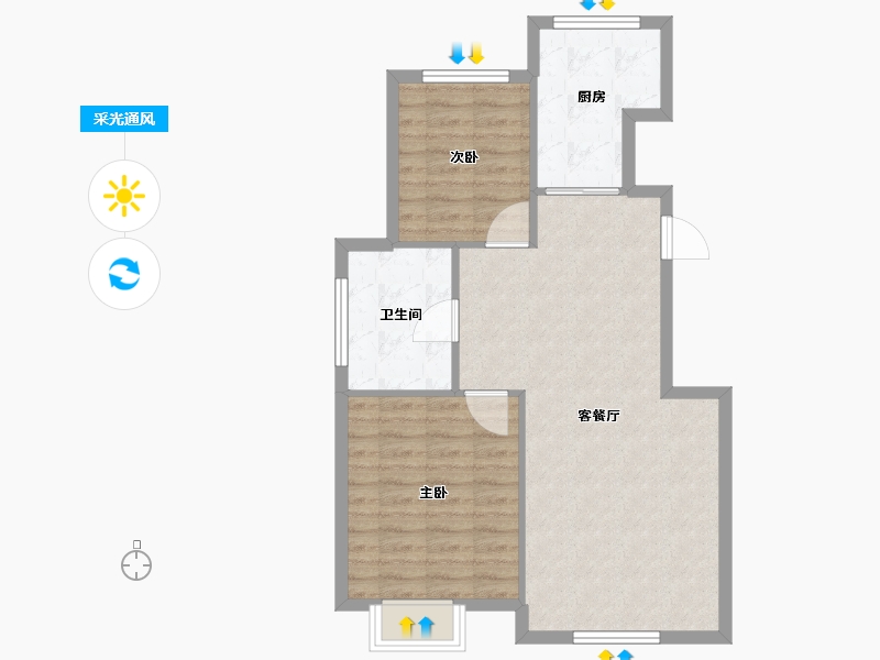 河北省-承德市-熙璟天著-72.32-户型库-采光通风