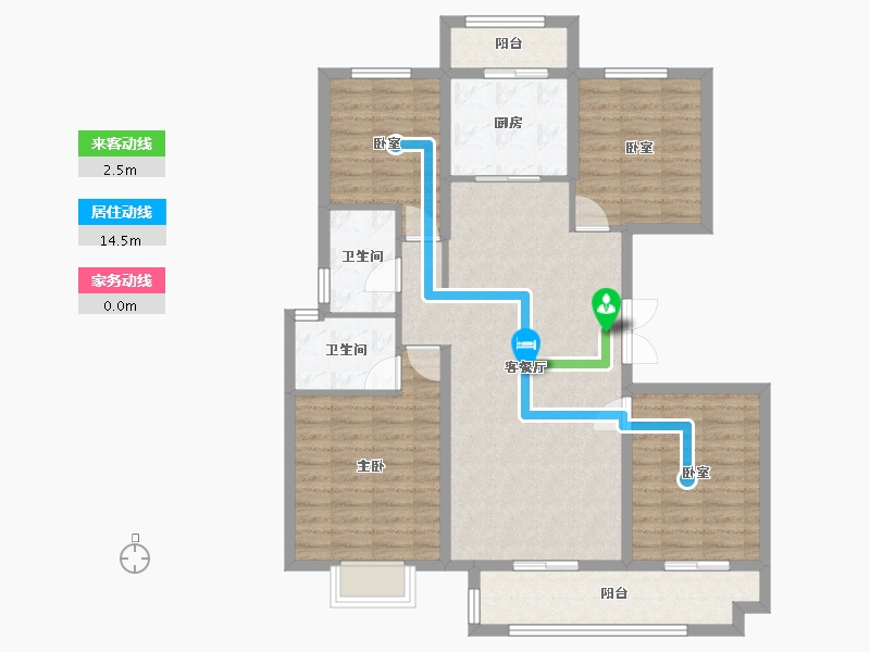 内蒙古自治区-包头市-中梁首府壹号院-105.50-户型库-动静线