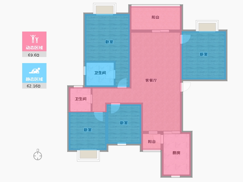 陕西省-安康市-国江源新都-117.69-户型库-动静分区