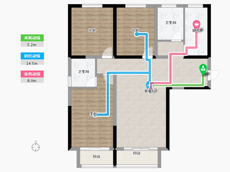 河北省-沧州市-御河新城-100.86-户型库-动静线