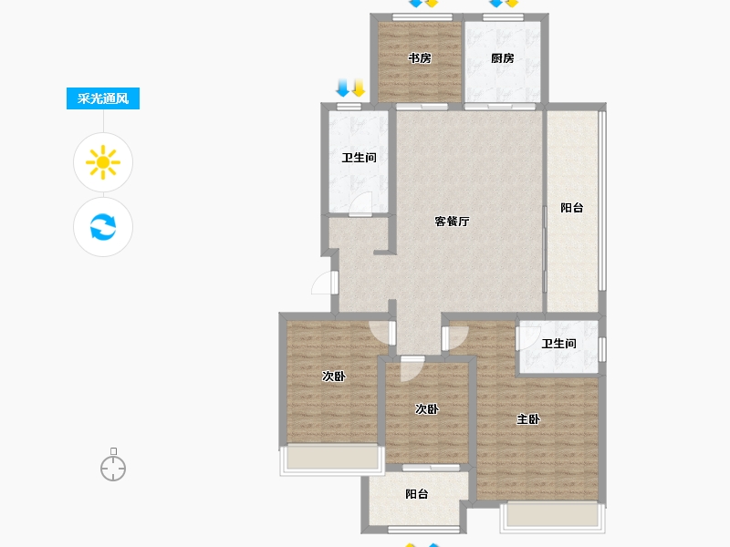 山东省-威海市-城投春和里-128.26-户型库-采光通风