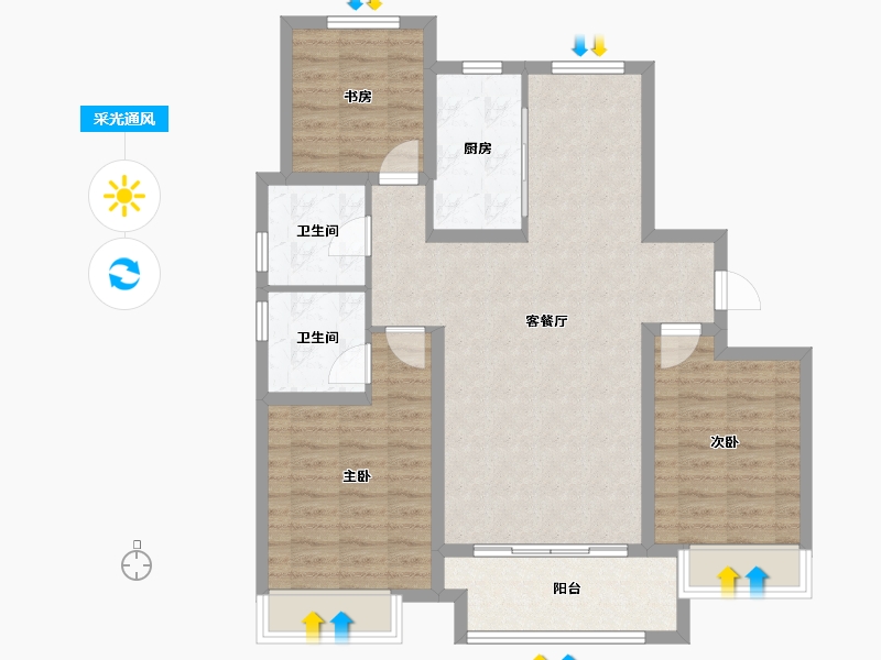 山东省-威海市-城投春和里-93.62-户型库-采光通风