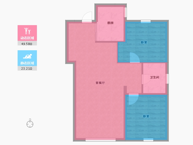 内蒙古自治区-呼和浩特市-紫云锦都-65.72-户型库-动静分区