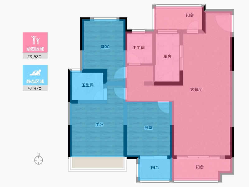 河南省-驻马店市-金科君悦公馆-98.57-户型库-动静分区