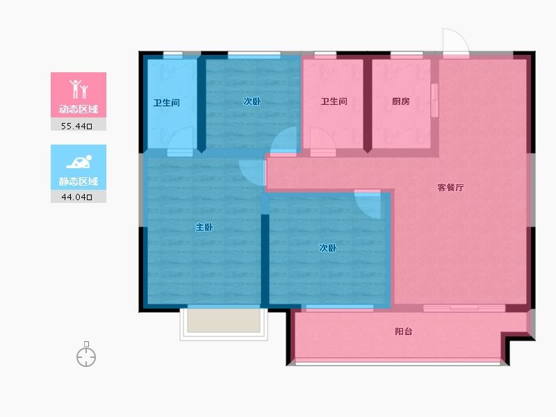 江西省-赣州市-润达国际环球港-87.78-户型库-动静分区