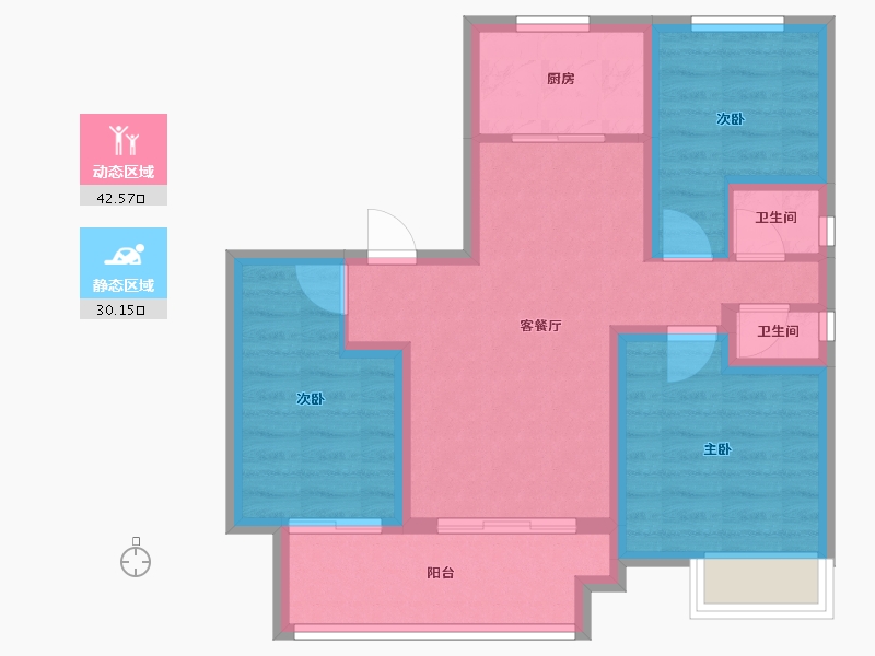 河北省-沧州市-宏宇海棠湾-63.76-户型库-动静分区