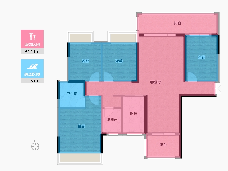 广西壮族自治区-南宁市-南波湾-117.00-户型库-动静分区