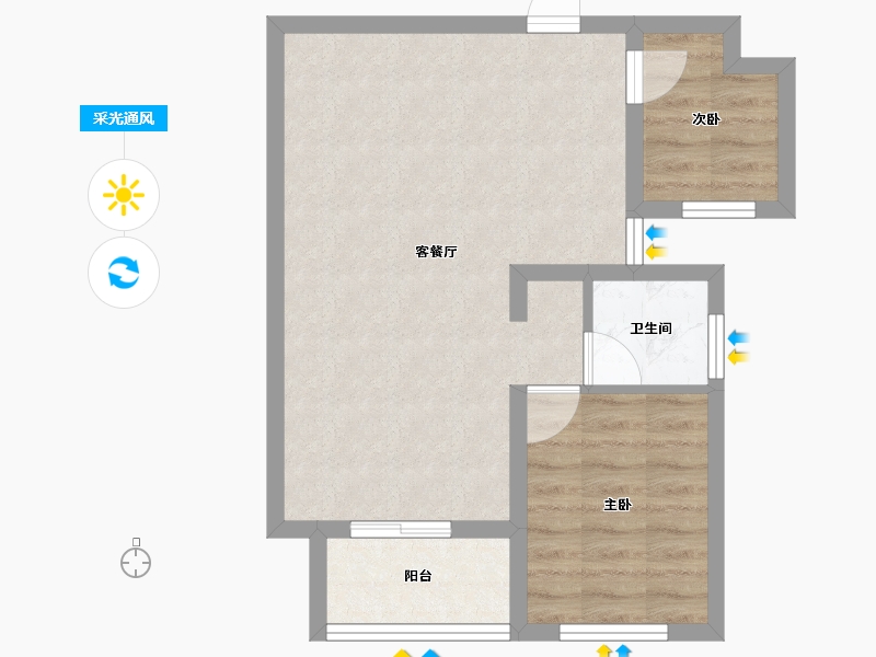 山东省-威海市-轩鼎悦府-53.24-户型库-采光通风