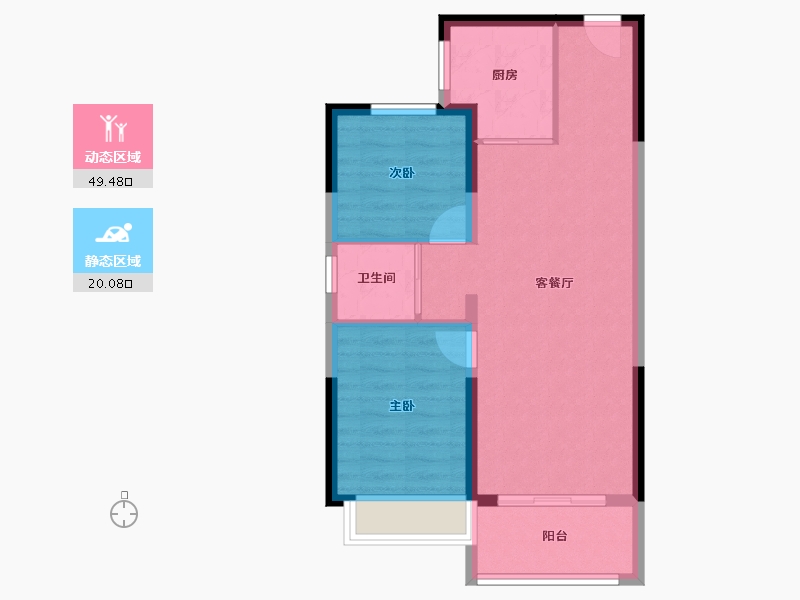 河北省-石家庄市-沧州碧桂园江山樾-62.55-户型库-动静分区