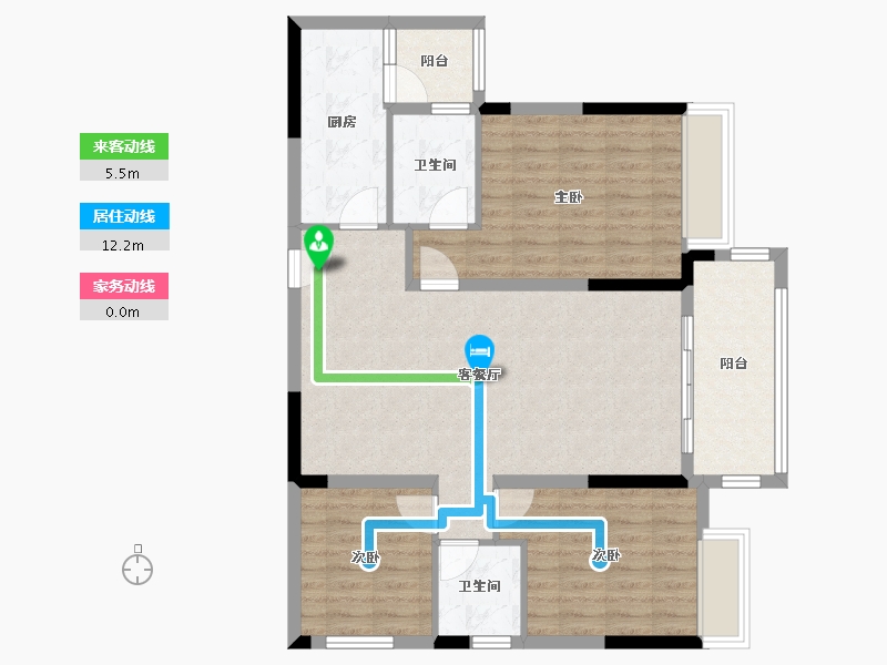 四川省-巴中市-凯邦名门二期-95.25-户型库-动静线