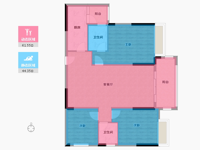 四川省-巴中市-凯邦名门二期-95.25-户型库-动静分区