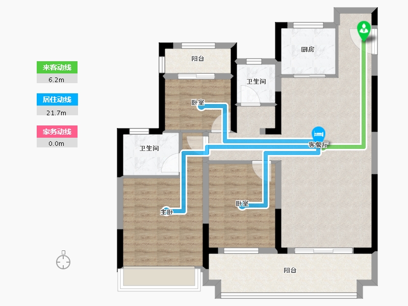 湖北省-黄冈市-中梁·九号院-96.80-户型库-动静线