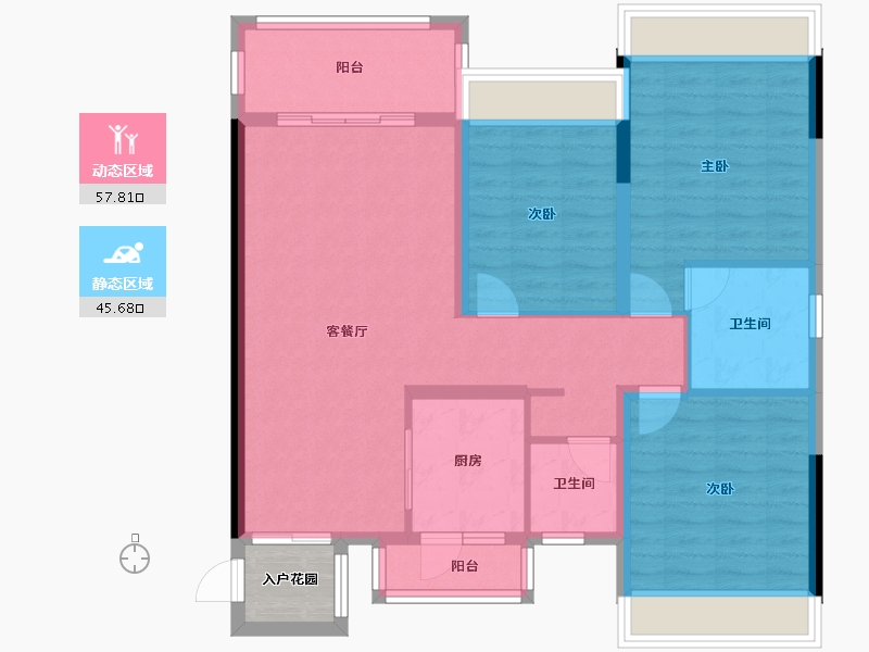 四川省-巴中市-凯邦名门二期-95.53-户型库-动静分区