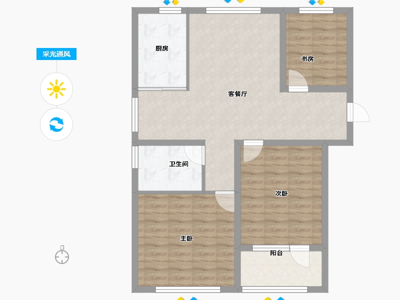 山东省-威海市-威高新城信和苑-81.20-户型库-采光通风