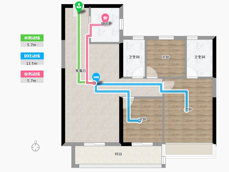 湖南省-常德市-石门星河汇爱琴海-84.80-户型库-动静线