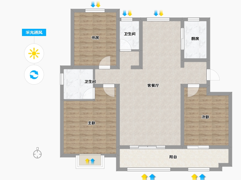 山东省-聊城市-昌隆府前雅郡-108.00-户型库-采光通风