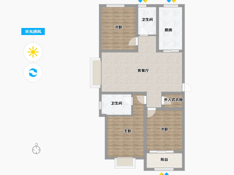 河南省-安阳市-香江城市花园-102.06-户型库-采光通风