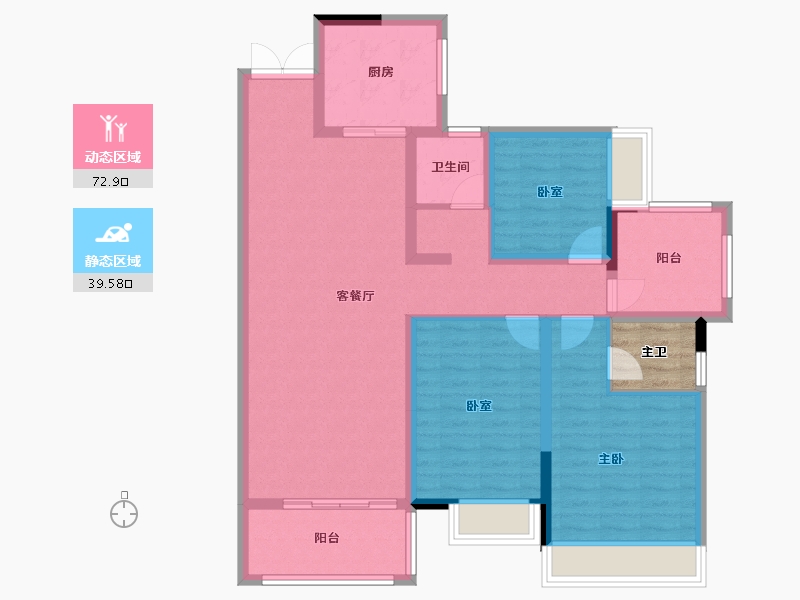 广东省-江门市-奥园·禧悦臺-104.00-户型库-动静分区