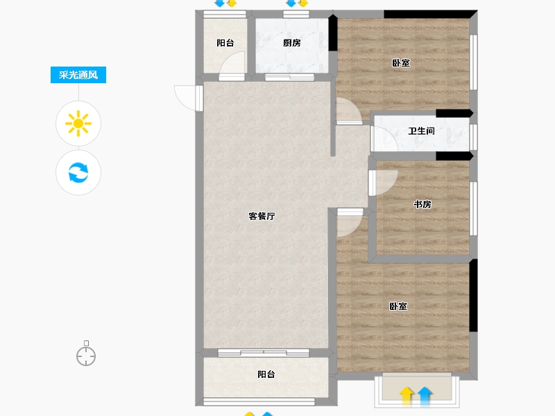 广东省-湛江市-康达轩-84.71-户型库-采光通风